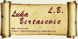 Luka Birtašević vizit kartica